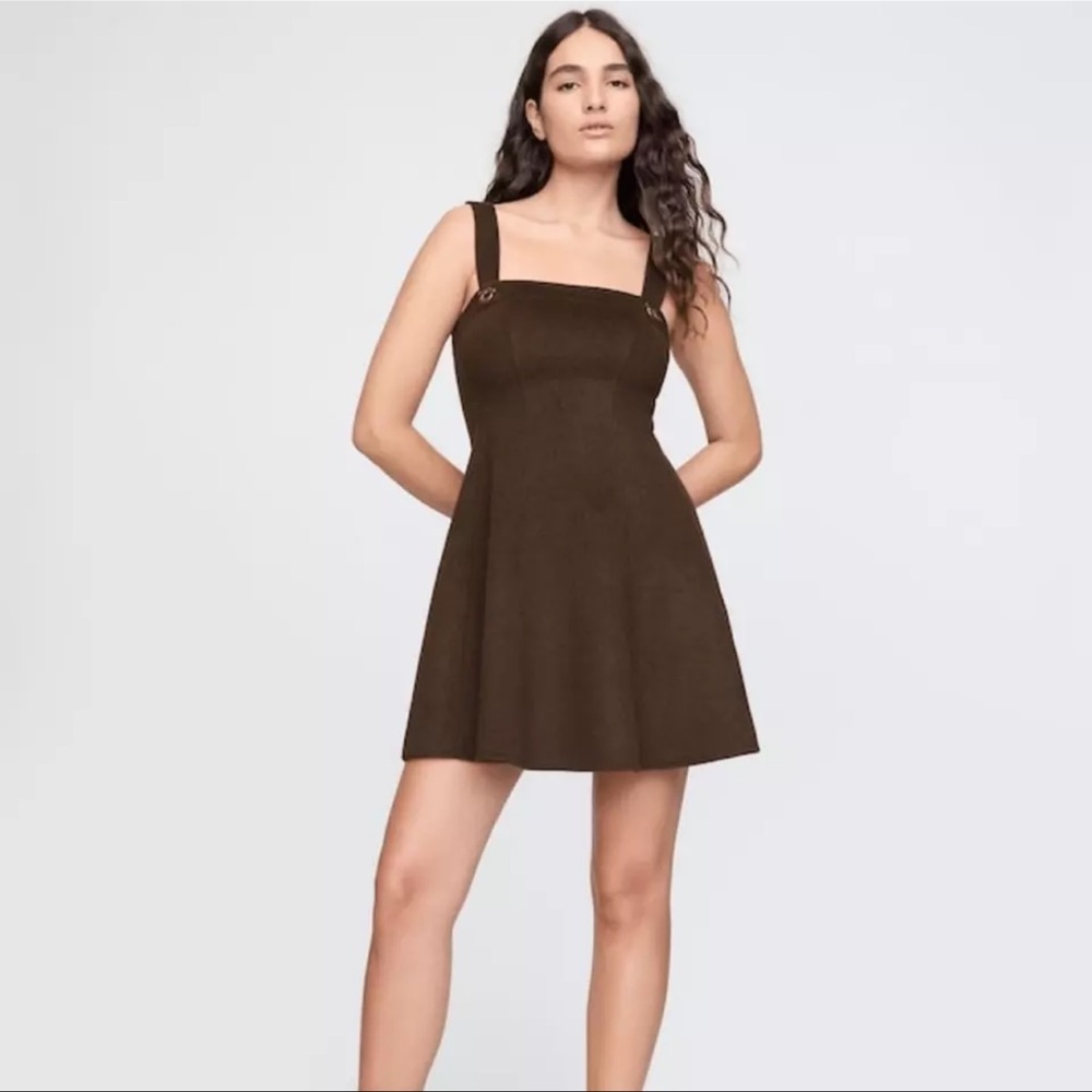 NWT Gap x Cult Gaia Brown Wool Mini Dress 12